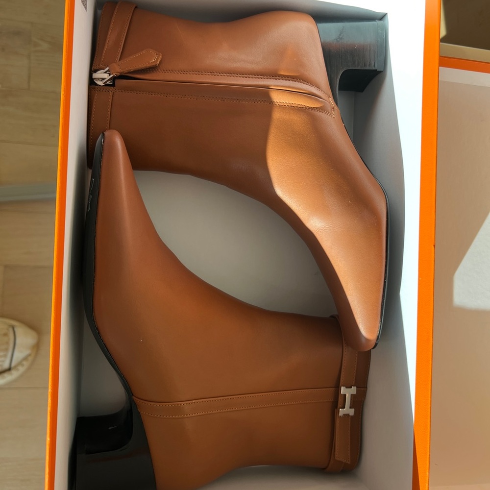 Tan Leather Ankle Boots